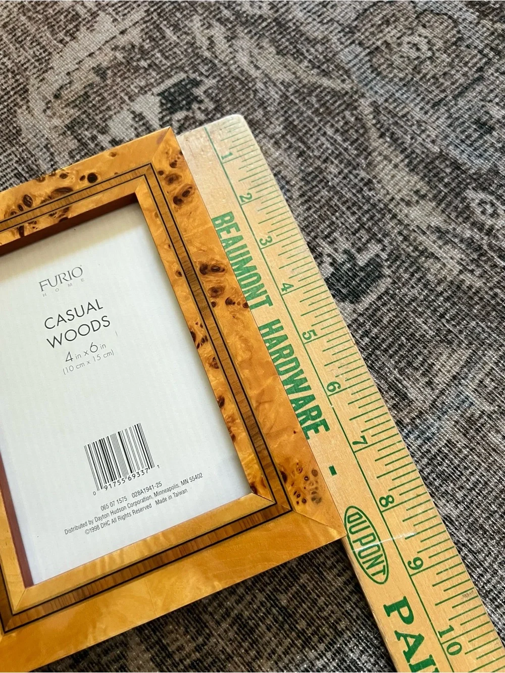 Set of 2 Vintage Burl Wood Picture Frames | Faux Burlwood 4x6 Frames